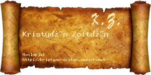Kristyán Zoltán névjegykártya