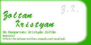zoltan kristyan business card
