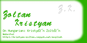 zoltan kristyan business card